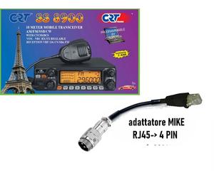 ADATTATORE MICROFONO CRT SS-8900 / JOPIX ANYTONE AT5555N DA RJ45 A 4 PIN GALAXY