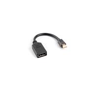 lanberg AD-0003-BK - Mini Displayport 1.2 (Mini Dp) maschio a DisplayPort femmina, adattatore con cavo, 10 cm, colore: Nero