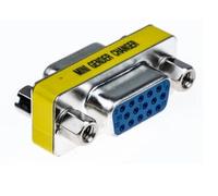 ADATTATORE MINI GENDER CHANGER VGA SUB-D 15 POLI FEMMINA F connettore cavo hd15