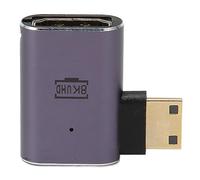 Adattatore Mini HD a HD Angolo Sinistro 32 Supporto Canale Ethernet Adattatore Mini HD 48 Gbps con Luce LED per Fotocamere