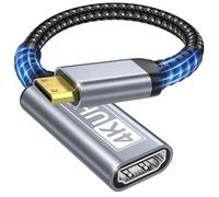 Adattatore Mini HDMI a HDMI, Mini HDMI Maschio a HDMI Femmina 4K 60Hz 18Gbps con 3D HDR Ethernet ARC, Compatibile con DSLR, Raspberry Pi Zero W, Laptop, Tablet, HDTV, Kamera, Proiettore