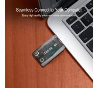 Adattatore Mini USB Maschio a 3.5mm Femmina Scheda Audio 3D per Microfono