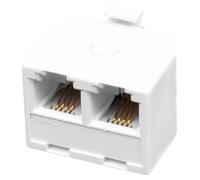 Adattatore modulare da parete per telefono RJ11 a 2 vie e divisore 6P4C