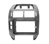 Adattatore Montaggio Audio Con Cornice Lettore DVD 2DIN Rivestimento Cruscotto Pannello Frontale Da 9 Pollici Lettore Radio Doppio DIN Per VW Per POLO POMPOMPUR(Frame-silver)