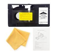 Adattatore motorizzato da VHS-C a VHS, ideale per lettore VCR, nastro VHS per conversione digitale da videocamera a digitale (non compatibile con 8 mm/Minidv/Hi8) con panno giallo per la pulizia delle