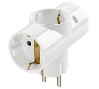 Adattatore mult. spina+3u tedesco bianco