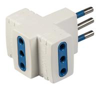 Adattatore multiplo spina 10 A 2P+T e 3 prese 10 A 2P+T colore bianco Bianco
