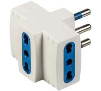 Adattatore multiplo spina 16 A 2P+T e 3 prese bivalenti colore bianco Bianco