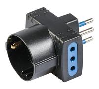 Adattatore multiplo spina, 2 prese 10 A, 1 presa stand. tedesco nero Nero