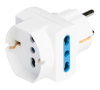 Adattatore multiplo spina franco / tedesco e 3 prese bianco Bianco