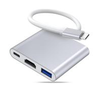 Adattatore multiporta 3 in 1 da USB C a HDMI, da tipo C a HDMI + splitter compatibile con USB 3.0 per laptop/tablet/monitor/proiettore/MacBook Air convertitore ad alta velocità