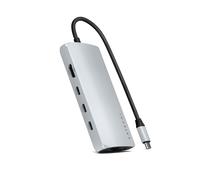 SATECHI USB-C Hub Multiporta Adattatore V3, 8 in 1 USB-C Dongle con 8K HDMI, 85W USB-C Carica PD, 4 Porte Dati USB-C, Ethernet, Lettore Schede SD per Mac, Windows - Argento