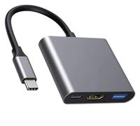Adattatore multiporta da USB-C a HDMI, hub AV digitale di tipo C con uscita HDMI (4K a 60Hz) e porta USB 3.0 e porta di ricarica PD da 100 W per Apple iPhone 15, MacBook Pro, Air, iPad Pro, Pixelbook,