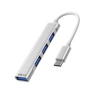 Adattatore multiporta da USB C a USB, in alluminio, 4 porte, splitter USB C per laptop, hub USB sottile Thunderbolt 3/4, compatibile con MacBook Pro/Air, iPad Pro, Dell, Chromebook, tastiera, mouse