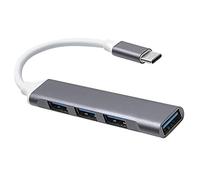 Adattatore multiporta da USB C a USB, in alluminio, 4 porte, splitter USB C per laptop, per MacBook Pro/Air, iPad Pro, Dell, Chromebook, tastiera, mouse, HDD