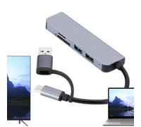 Adattatore multiporta hub, adattatore hub multifunzione per computer portatile, strumento di trasferimento dati ad alta velocità da 10 cm, dock di espansione leggero per casa, lavoro, studio