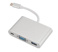 Adattatore Multiporta per Docking Station di Tipo C 3 in 1 Porta VGA di Ricarica SB3.0 PD per PC Portatile
