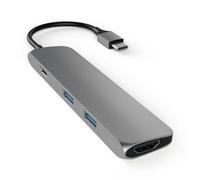 Adattatore Multiporta Slim con Porta HDMI 4K e Due Porte USB-C Grigio - Nouvo