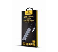 Adattatore Multiporta USB-C HDMI 4K 87W Gembird A-CM-COMBO5-03 Argento 5Gbps