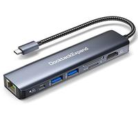 Adattatore multiporta USB C Hub, DockteckExpand 7-in-1 USB-C Hub con 4K 60Hz HDMI, 1Gbps Ethernet, 100W Power Delivery, slot per schede SD/TF, USB 3.0 5Gbps Porte dati, per MacBook Pro, MacBook Air