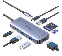 Adattatore multiporta USB C Hub per MacBook Pro/Air, 8 in 1 USB-C Dock Mac Dongle HDMI (4K a 60Hz HDMI, lettore di schede SD/TF, 100 W PD, dati USB-C e 2 USB-A 3.0) compatibile con iPad Pro, iMac