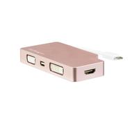 Adattatore multiporta USB-C StarTech.com - Oro rosa - Da USB-C a VGA, DVI, HDMI o Mini DisplayPort 4-in-1 - Nouvo