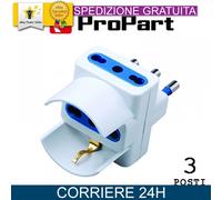 PROPART ADATTATORE 3 POSTI BIPASSO/SCHUKO SPINA 16A POLYBAG (PES1042-WP)**PUOI PAGARE ANCHE ALLA CONSEGNA!!!**