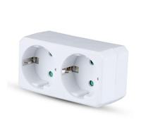 ADATTATORE MULTIPRESA CON 2 PRESE CON SPINA SCHUKO BIANCO VT-1006-LED8783 V-TAC