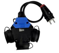 Adattatore Multipresa Schuko 3 Posti 230V 16A - Presa Multipla Tipo F con Cavo in Gomma 0,5 m 3x2,5 mm², IP44 - per Giardino, Garage, Officina e Camper