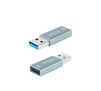 Adattatore Nanocable da USB 3.1 a USB-C maschio/femmina grigio