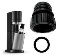 Adattatore nero per bottiglie di vetro Sodastream Terra, bottiglie di vetro e bottiglie di terra, compatibile con Sodastream Crystal 0,7 l, facile da installare, portatile (bottiglia e macchina non