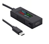 Adattatore NFHK Tipo-C Tensione Corrente Potenza Capacità, Tempo di lavoro Amperometro Voltmetro Cavo USB Caricabatterie Rilevatore Tester USB-C 4-30V 0-6.5A Multimetro digitale