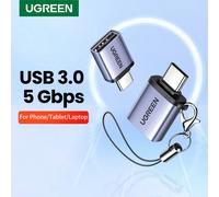 Adattatore OTG UGREEN Tipo C a USB 3.0, adattatore USB C OTG per Tipo C USB C a USB 3.0, adattatore USB C OTG compatibile con MacBook, iPad Pro, Chromebook, Xiao Mi, Oneplus Tagli UnicaLega di allumin