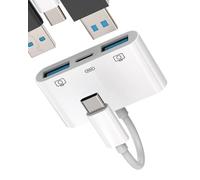 Adattatore OTG USB A a USB-C TypeC 3in1 Ricarica Rapida 2 USB per Apple iPhone 15 Pro Max Plus per iPad Pro Air Mini per MacBook Thunderbolt 4 Hub USB per Compatibile con Samsung
