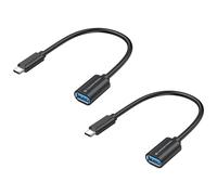 Adattatore OTG USB-C a USB-A 3.2 Gen 1 Conceptronic ABBY11B, 20 cm, nero, confezione da 2 unità