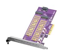 Adattatore PCIe M.2 doppio per SSD SATA o PCIe NVMe, SSD M.2 NVMe (chiave M) e SATA (chiave B) 2230/2242/2260/2280 a scheda di espansione controller host PCIe 3.0 X4