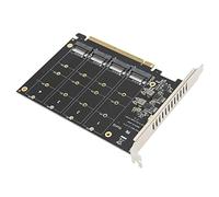 Adattatore PCIE M.2, indicatore di Stato Luce soffusa Interfaccia PCIE X16 Adattatore di Alimentazione CC di Alta qualità Adattatore SSD M.2 con protocollo NVME PCIe per 4 SSD