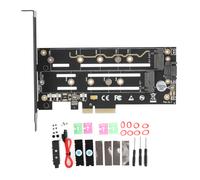 Adattatore PCIe X4M.2NVMe e SATA con sistema di raffreddamento integrato, supporto per doppia unità per una migliore elaborazione dei dati ed
