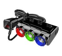 Adattatore per Accendisigari A 3 Prese, Carica Rapida 3.1A Caricabatteria per Auto con Doppia Porta Usb con Display A Led E Interruttore Indipendente Adattatore per Splitter per Auto 12v Dashcam