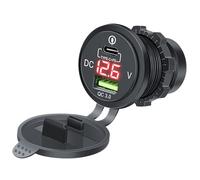 Adattatore per accendisigari da auto - Caricatore rapido USB a doppia porta telefono | Presa per accendisigari PD/QC con voltmetro portatile per campeggio viaggio veicolo