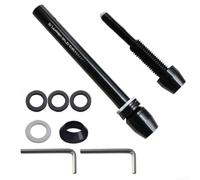 Adattatore per asse da bicicletta, 12 mm, in alluminio, 3 filettature | Alluminio leggero, 3 livelli di filettatura, montaggio rapido, anodizzato nero, durevole