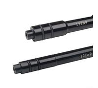 Adattatore per asse passante in alluminio per conversione da 15 mm/12 mm a 9 mm, con set di guarnizioni (anteriore 100 mm da 12 a 9)