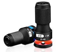 Adattatore per avvitatore a percussione, 2 pezzi, attacco quadrato da 1/2" e 3/8" su 1/4" esagonale, per Impact Wrench, acciaio CR-MO
