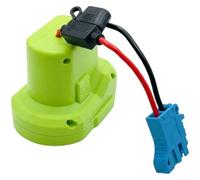 Adattatore per batteria per auto giocattolo per bambini con 30 A per fusibile, per batterie utensili da 18 V 20 V, connettore in plastica ABS per trasformazione fai da te, nero verde (RYL-18V)
