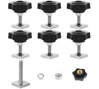Adattatore per Binario a T,6pcs Track Kit Bulloni a T,Acciaio Inox Viti Scorrevoli T,Viti Scorrevoli Adattatore con Dadi e Rondelle,Adattatori per Scanalature a T per Supporti Ringhiere Portapacchi