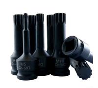 Adattatore per bussola, 12 punti, punta per cacciavite, lunghezza 7,6 cm, con attacco da 1/2", per l'uso con chiavi elettriche e a cricchetto da M5 a M19 (M19)