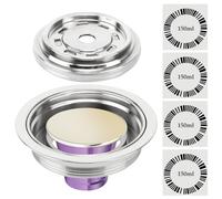 Adattatore per capsule di caffè riutilizzabile per macchine Nespresso Vertuo, adattatore in acciaio inox con 4 adesivi, compatibile con Vertuo POP/Vertuo Next/Delonghi ENV135/Vertuolline GCA1 (150 ml)