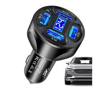Adattatore per caricabatteria da auto USB a ricarica rapida | Caricabatteria da Auto 4 in 1, Ricarica Rapida con 4 Porte USB, Caricabatterie ad Alta Velocità da 3.1A con Display Digitale LED per