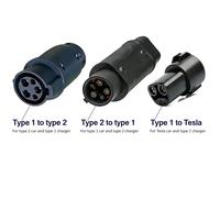 Adattatore per caricabatterie ANDAIIC EV da tipo 2 a tipo 1 Convertitore da tipo 1 a Tesla 32A 1P Connettore per auto EV per veicoli elettrici
