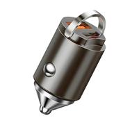 Adattatore per caricabatterie auto, caricatore USB per auto potente e | compatto in zinco con anello di tiraggio per tablet e smartphone in veicoli